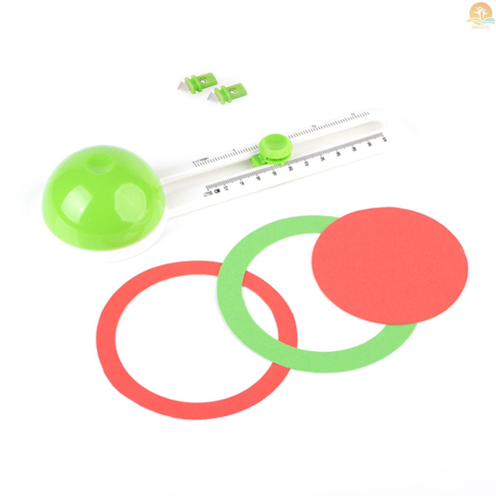 In Stock Circular Paper Cutter Rotary Circle Cutter Manual Round Alat Pemotong Kertas Trimmer Scrapbooking Tool Dengan Kepala Pemotong Pengganti Untuk DIY Kertas Kartu Perlengkapan Kerajinan