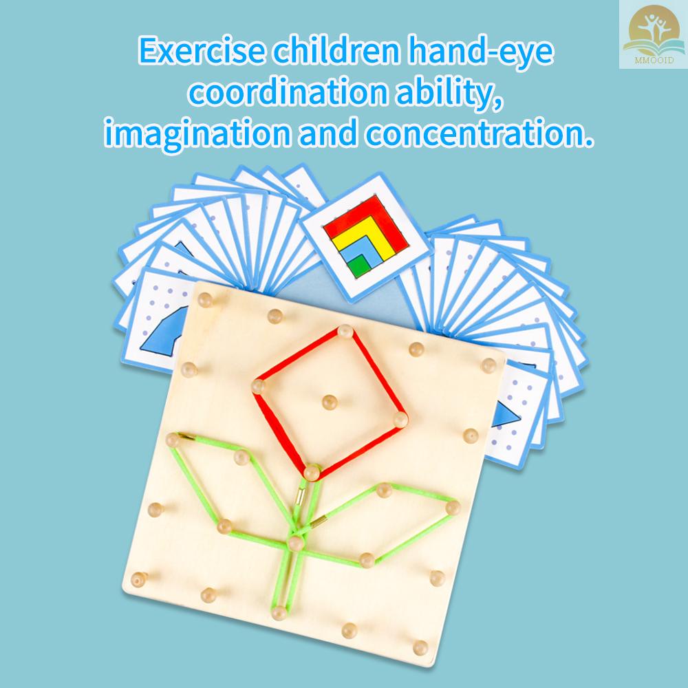 In Stock Papan Geoboard Kayu Bahan Manipulatif Matematika 5x5 Array Geo Board Dengan Pita Elastis Pola Kartu Papan Perontok Grafis Montessori Edukasi Belajar Mainan Hadiah fo
