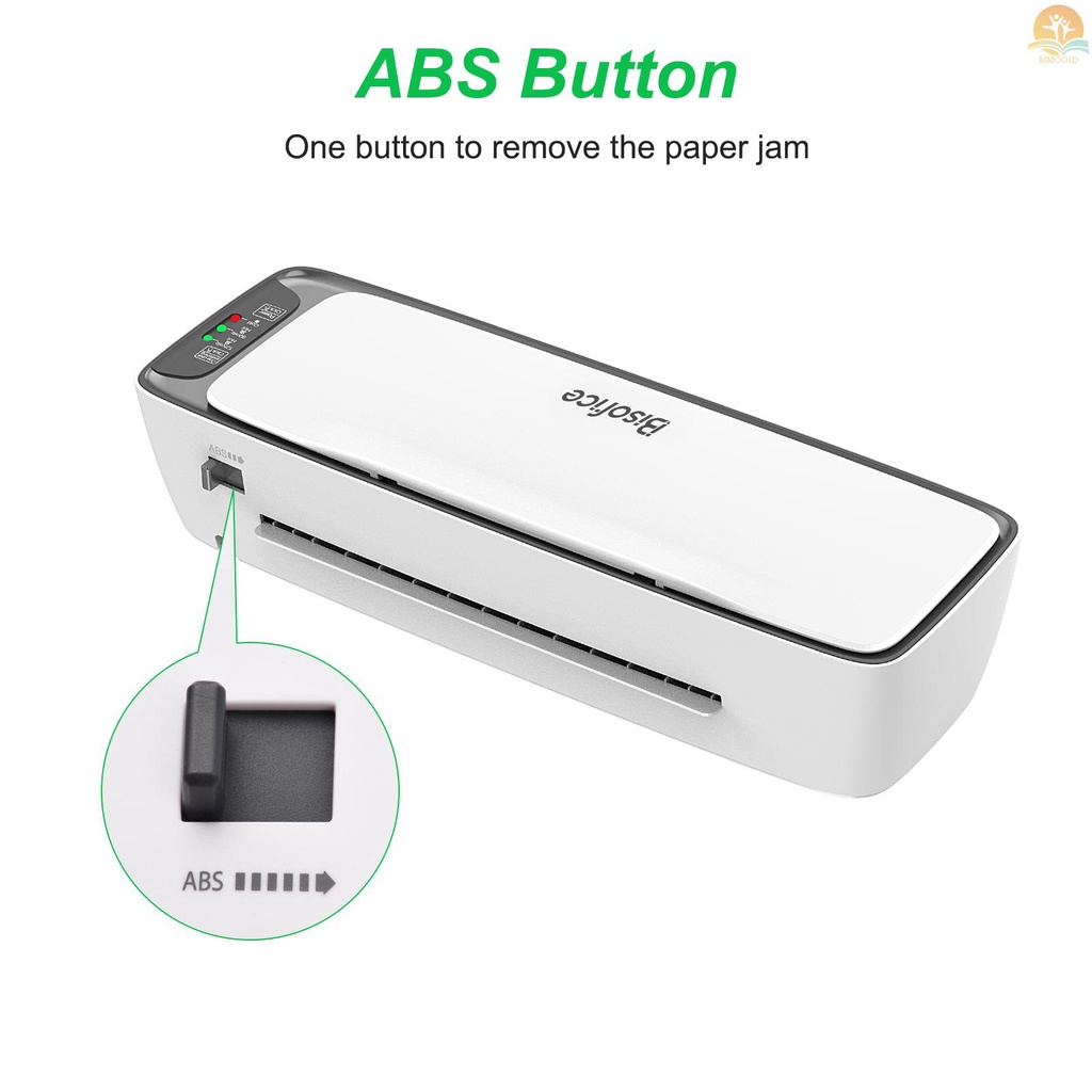 In Stock Bisofice SL688 Set Mesin Laminator Desktop Ukuran A4 Laminasi Panas Dan Dingin Multifungsi 2si Rol Lebar 9inci Max Dengan Pemotong Kertas Trimmer Rounder Lubang Punc
