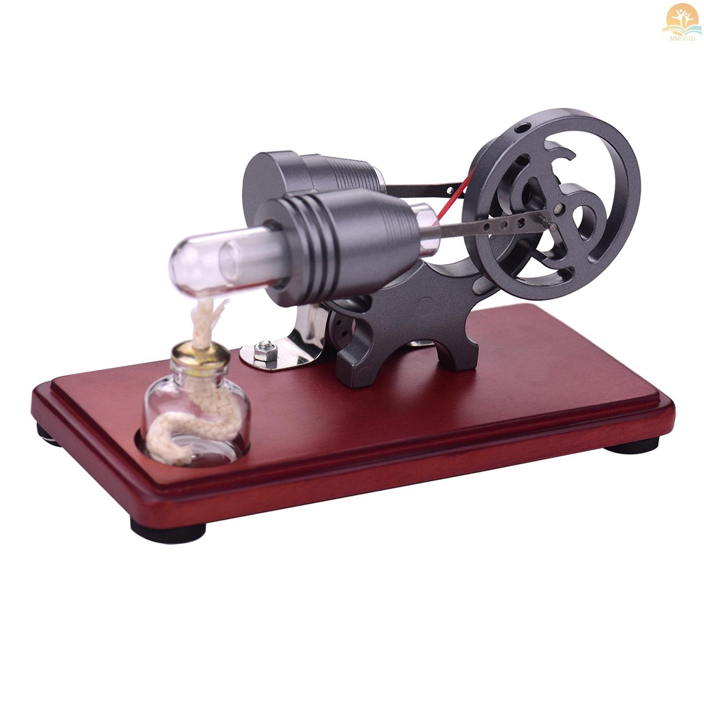 In Stock Gaya Retro Mesin Stirling Udara Panas Model Motor Dollar Flywheel Design Mainan Edukasi Generator Listrik Dengan Tali Lampu LED Warna-Warni DIY Untuk Pelajar Guru Remaja C