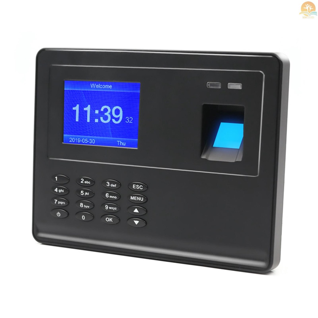 In Stock Biometrik Fingerprint Password Time Attendace Machine Karyawan Cek-in Time Clock Recorder Reader Dengan Layar TFT 2.8 Inci Multi Bahasa Dukungan USB Disk Data Downloa