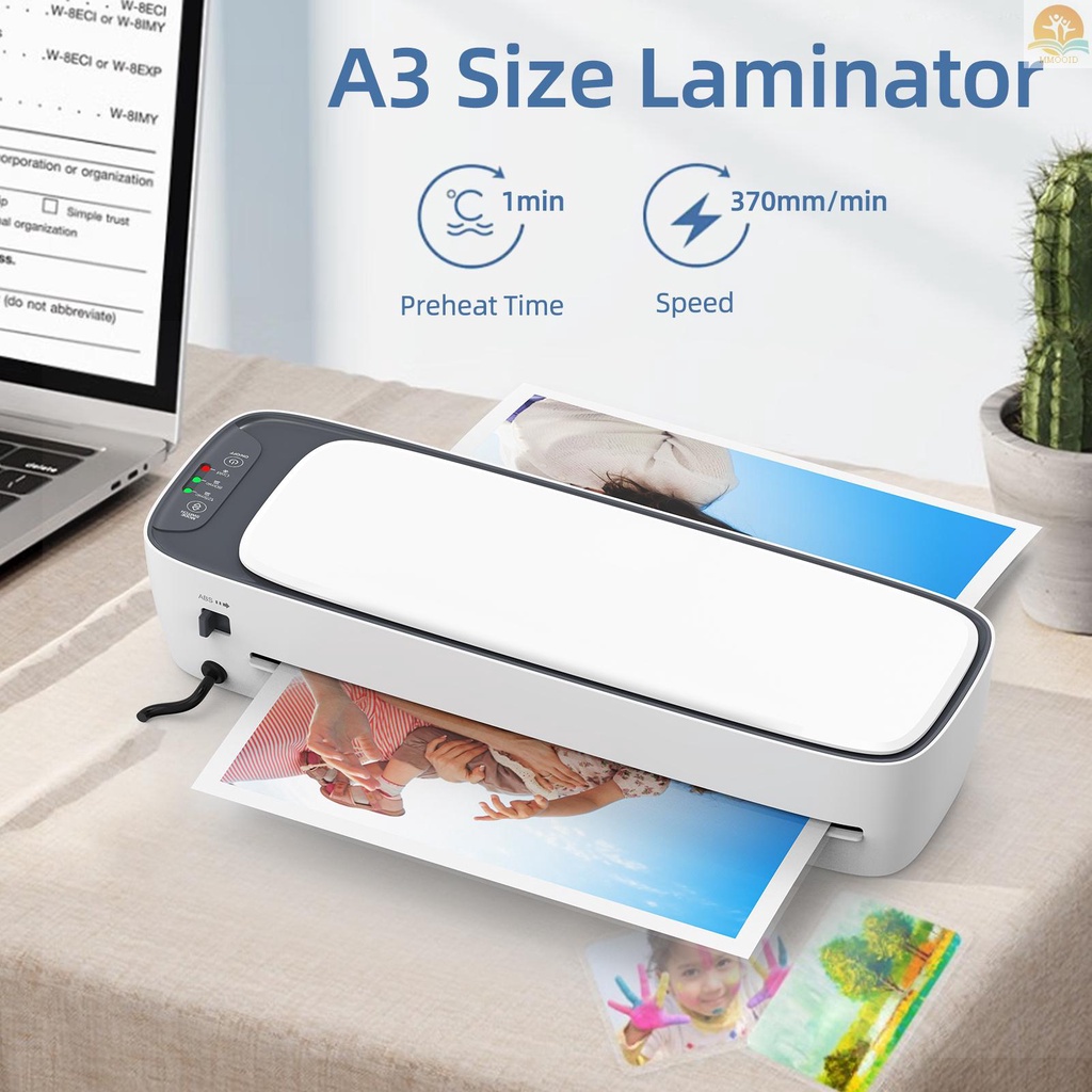 In Stock Set Mesin Laminator Desktop Ukuran A3 Laminasi Panas Dan Dingin Multifungsi 2sistem Rol Lebar 12.5inci Max Dengan Pemotong Kertas Trimmer Rounder Hole Puncher Binding