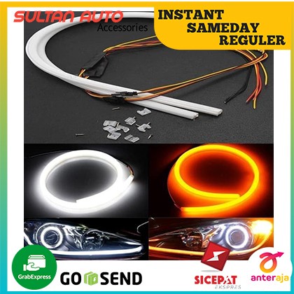 Lampu LED Alis DRL Mobil 60 Cm 12V /LED Alis Head Lamp Mobil Universal