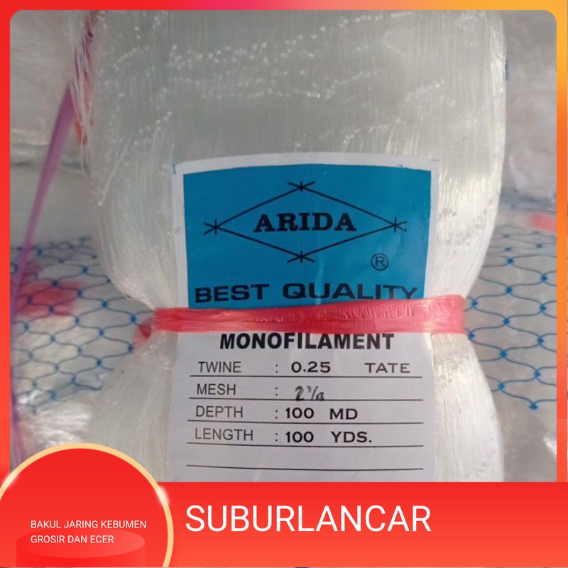 Jaring Ikan Arida 0.25 2¼ inchi 100md/100yds tate Pukat Jaring Ikan Pukat Arida Jaring Ikan Murah Ja