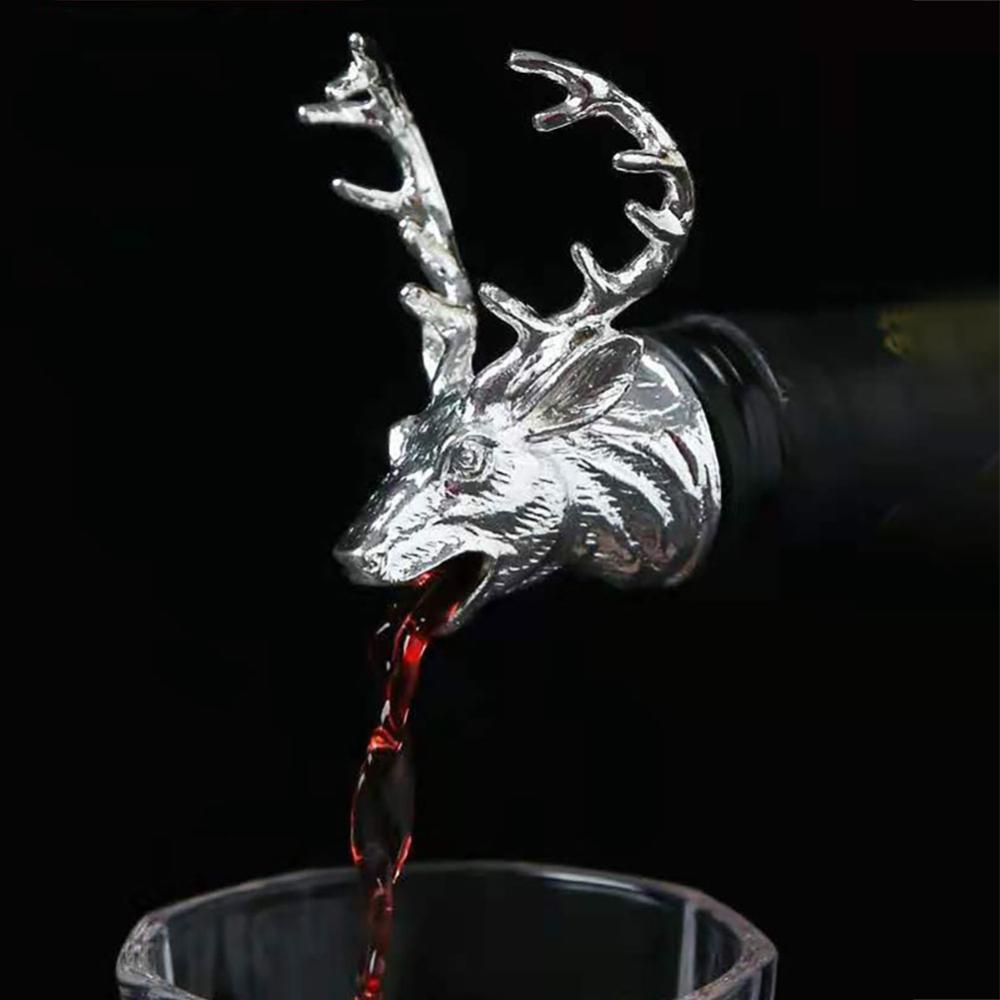 C5goon 3D Hias Kepala Rusa Wine Stopper Untuk Botol Champagne Minuman Segel Vakum Pernikahan Barware Alat Dapur Bar Decor R5Z1