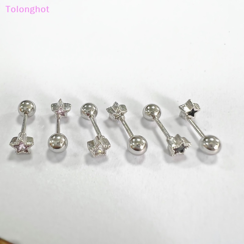 Tolonghot&gt; 1Pcs Titanium Steel Zirkon Bintang Telinga Tulang Kuku Spiral Stud Anting Untuk Wanita Gadis Pesta Perhiasan Hadiah well