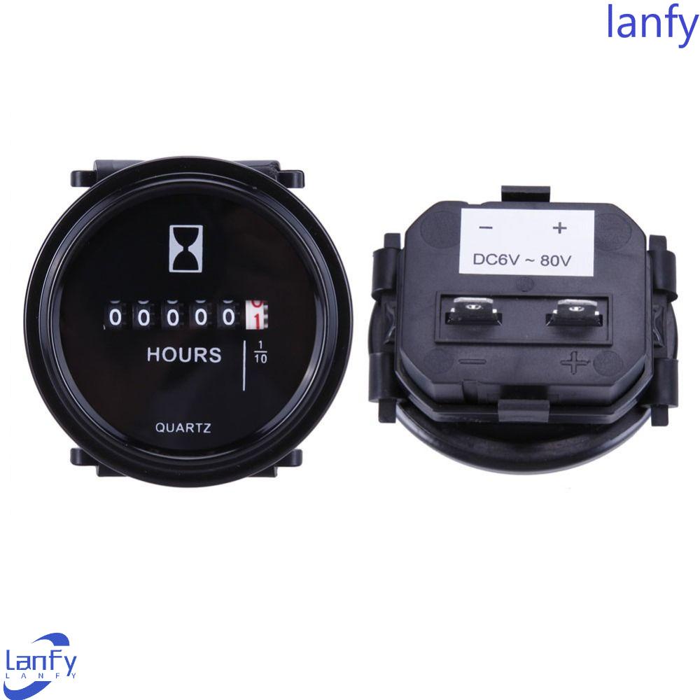 LANFY Hour Meter 2&quot; Bulat Pengukur Mesin Moto Auto Mobil Generator Timer Industri