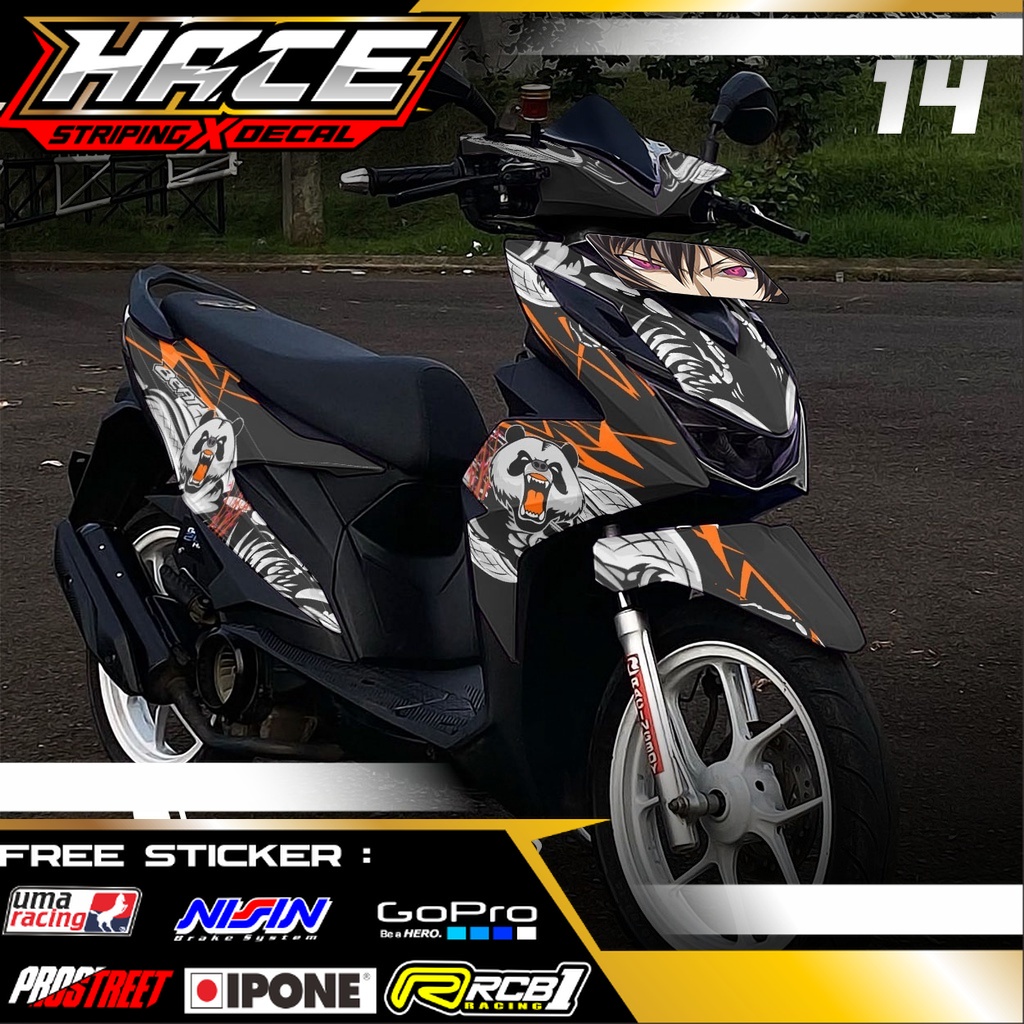 DECAL HONDA BEAT DELUXE 2022 FULL BODY - DECAL BEAT DELUXE VARIASI PANDA 14