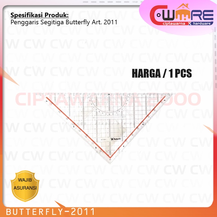

Penggaris Segitiga Teknik Butterfly Art. 2011 Triangle Ruler Cw2