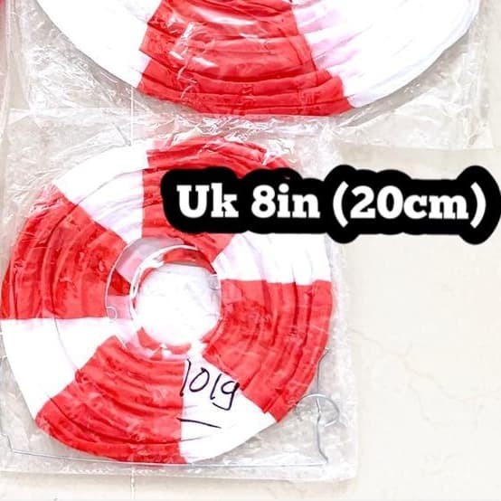 READY Hiasan 17 agustus / Lampion 17 agustus 8in 20cm / Lampion merah putih
