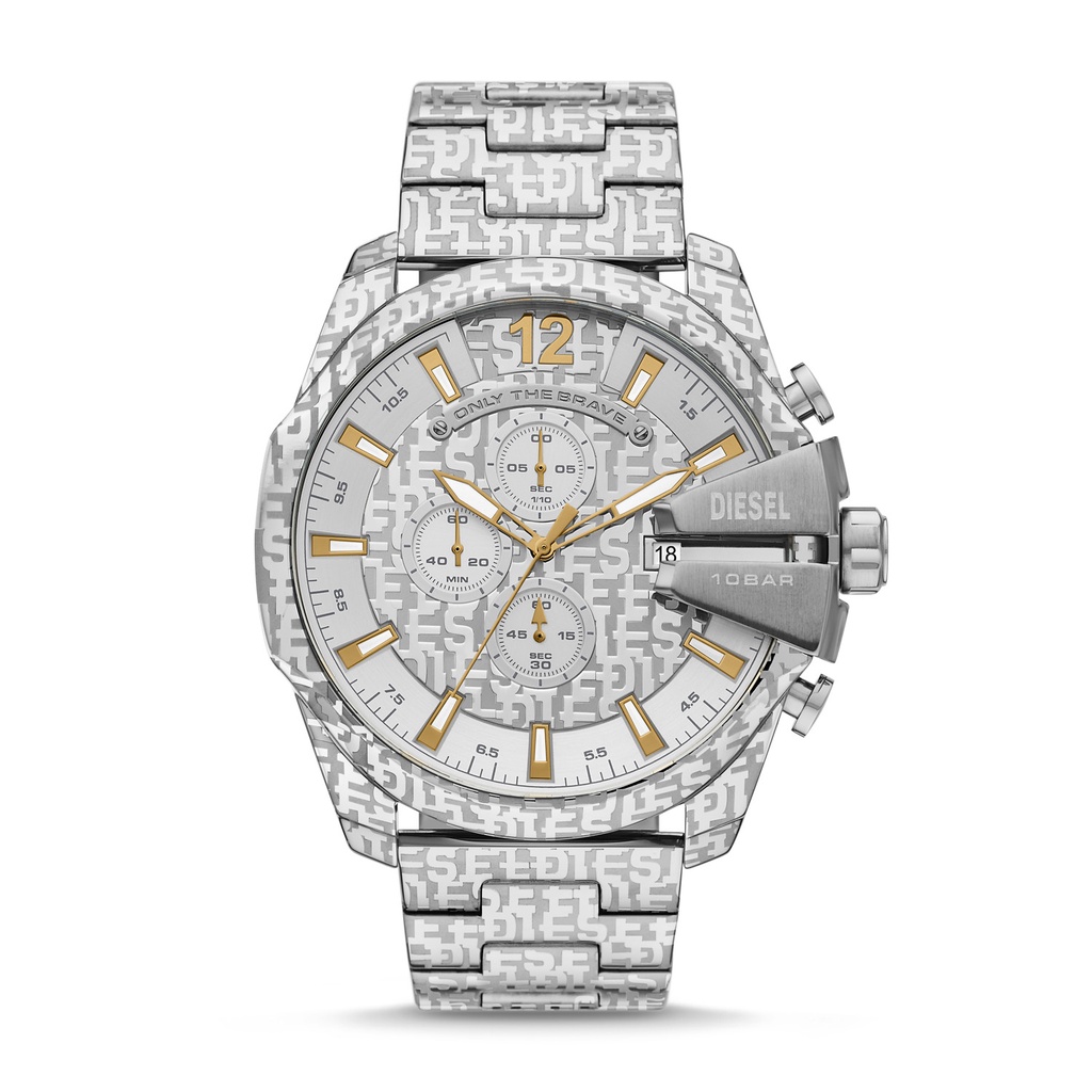 Diesel Mega Chief Chronograph Stainless Steel Watch Jam Pria - DZ4636