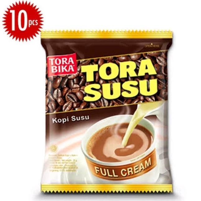 

TORABIKA SUSU TORA SUSU FULL CREAM KOPI SUSU TORABIKA 10 Sachet ORIGINAL