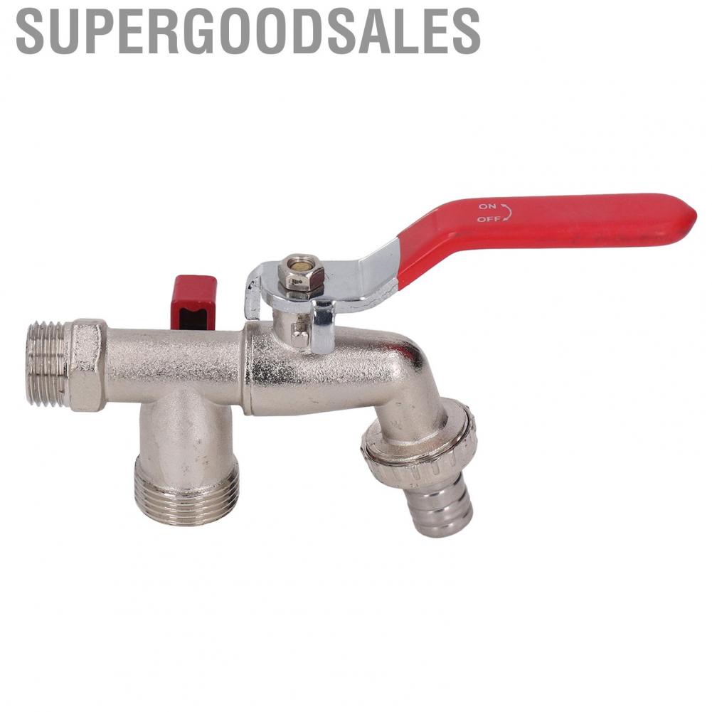 Supergoodsales Double Valve Faucet 1 In 2 Out Washing Machine Hose Zinc Alloy Garden Accessories