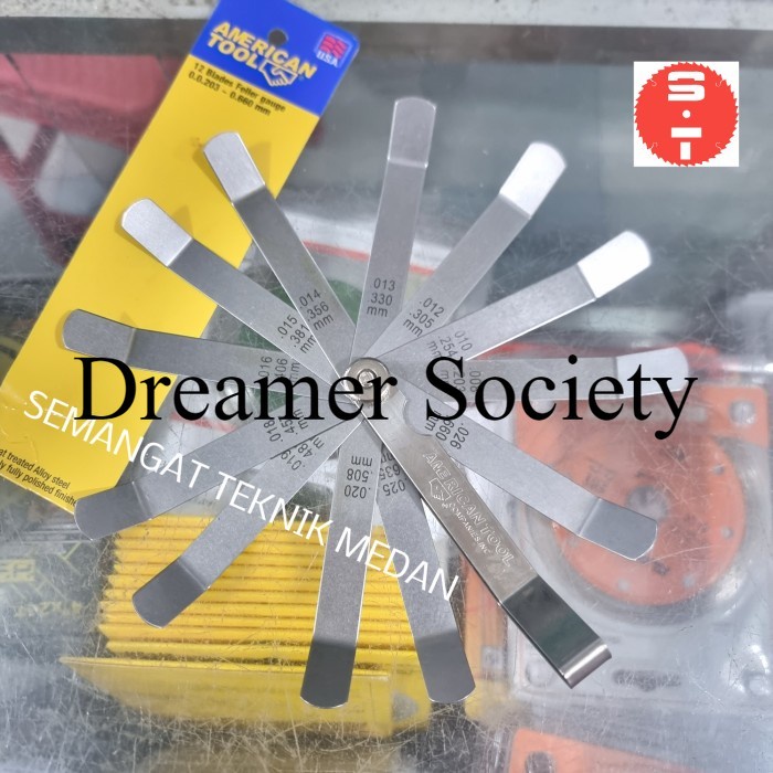 Berkualitas FEELER FULLER GAUGE KUNCI STEL KLEP 12 BLADES BENGKOK AMERICAN TOOL SXQ437