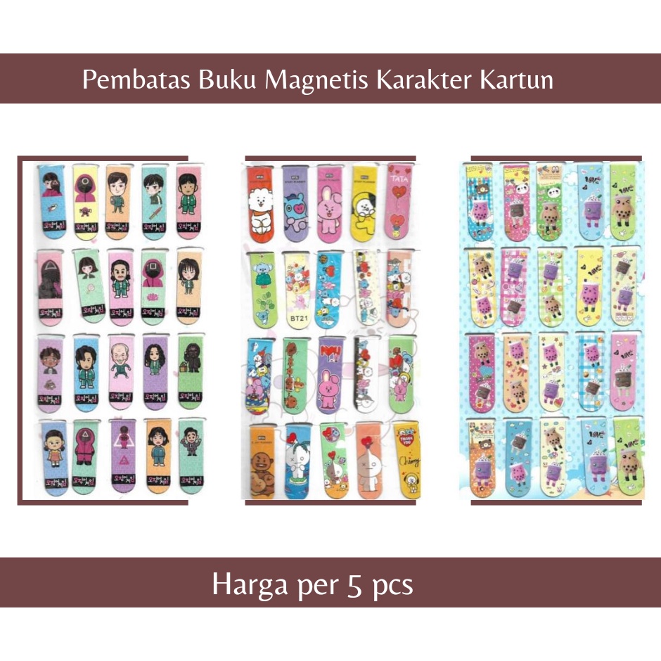 

Pembatas Buku Magnetis Isi 5 - 6 pcs