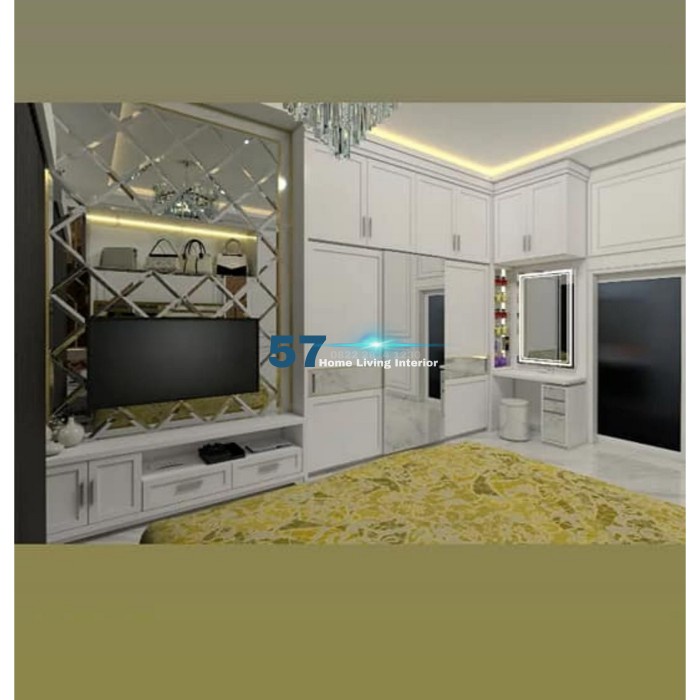 Kamar Tidur Set Minimalis Full Isian Bahan Plywood HPL Free Desain
