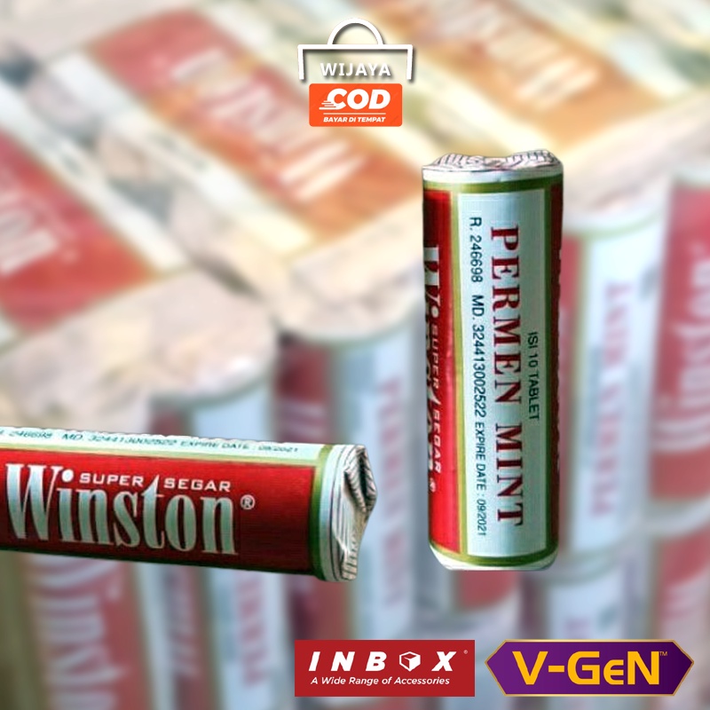 

WINSTON Permen Mint Winston SUPER SEGAR per roll isi 10 butir