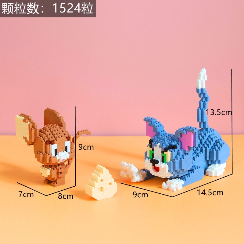 [Randomfinds] Tom and Jerry Series DIY Brick Big Jumbo / Building Nano Block Besar / Mainan Balok Susun Kartun