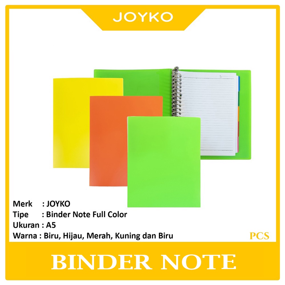 

JOYKO - Binder file Note A5 20Ring Full Color Free Divider Random - Pcs