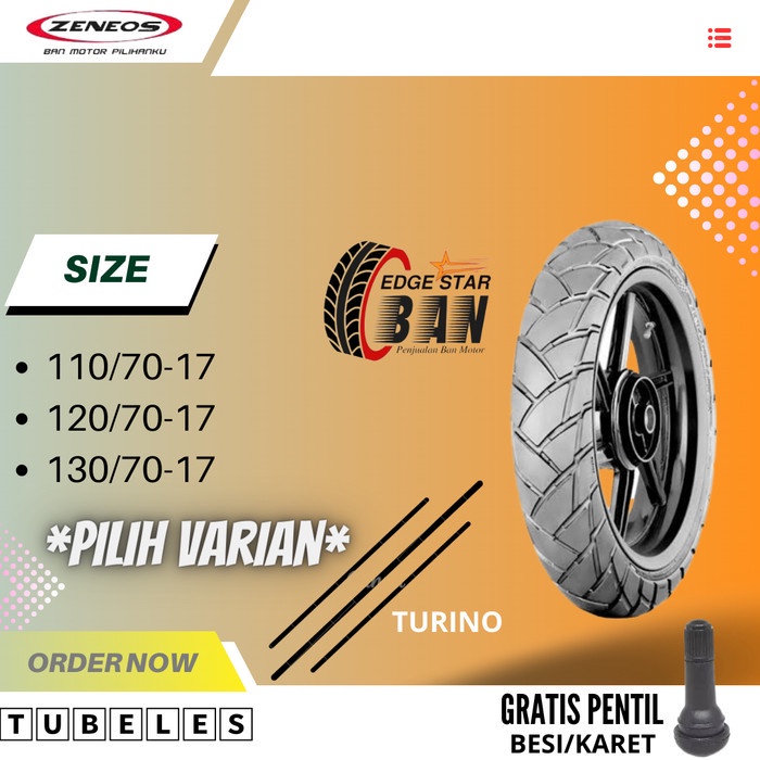 BAN ZENIOS ZN33-TURINO (110/70-17)(120/70-17)(130/70-17) Sport