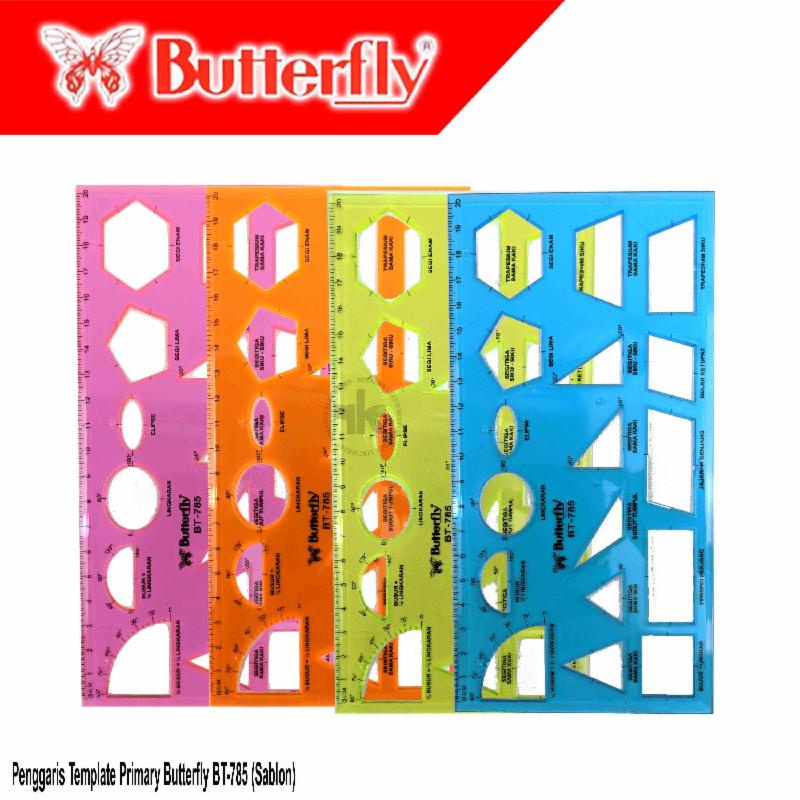 

Butterfly Template Ruler Penggaris Sablon Kotak Primary BT-785