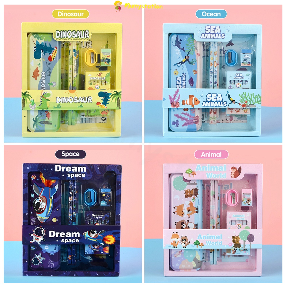 

RK Mumystation Stationery Set Set Alat Tulis Rautan Penghapus Vacuum Pensil Kotak Pensil 6 In 1