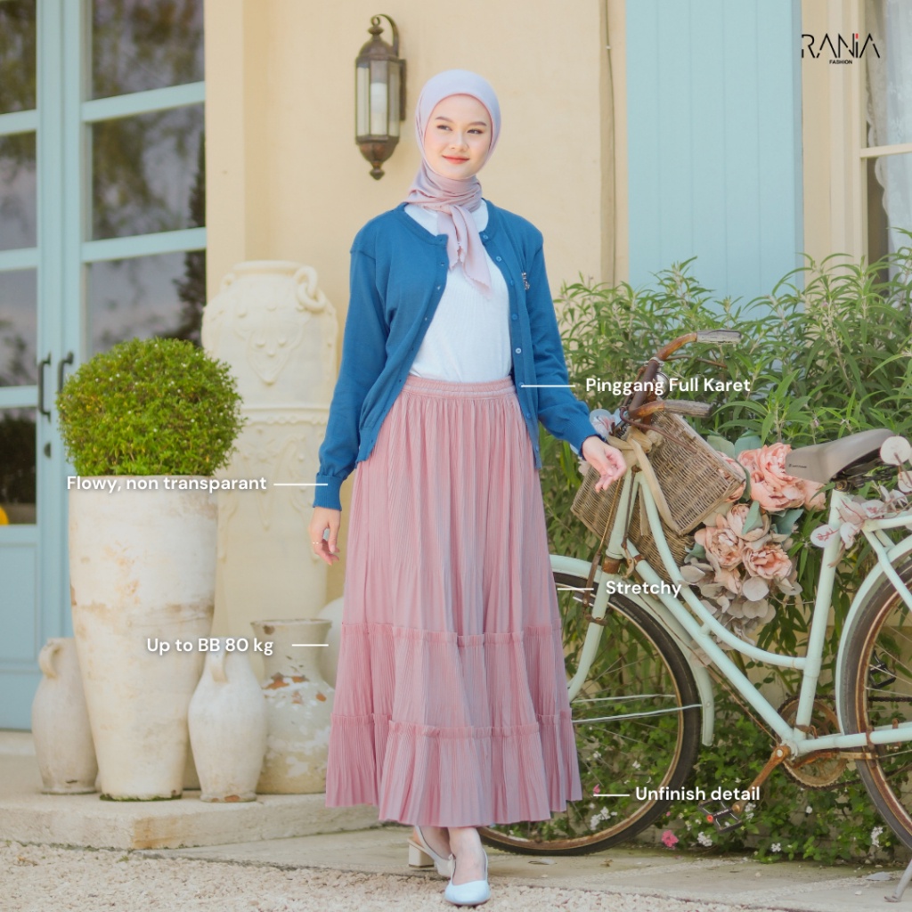 Rok Plisket Premium Lidi Sambung By Rania Fashion