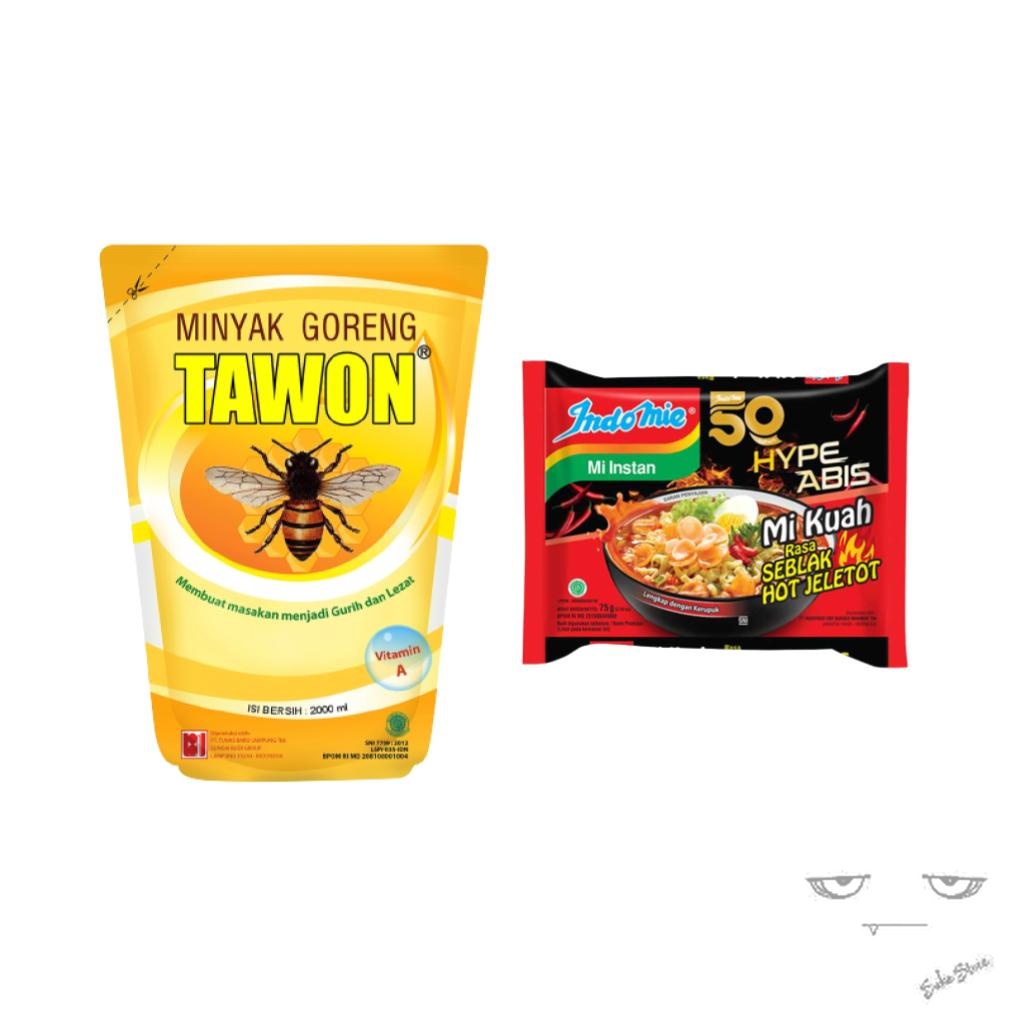 

[Paket Belanja Hemat] Tawon Minyak Goreng Refill 2 L + Indomie Hype Abis Rasa Seblak Hot Jeletot 75 gr
