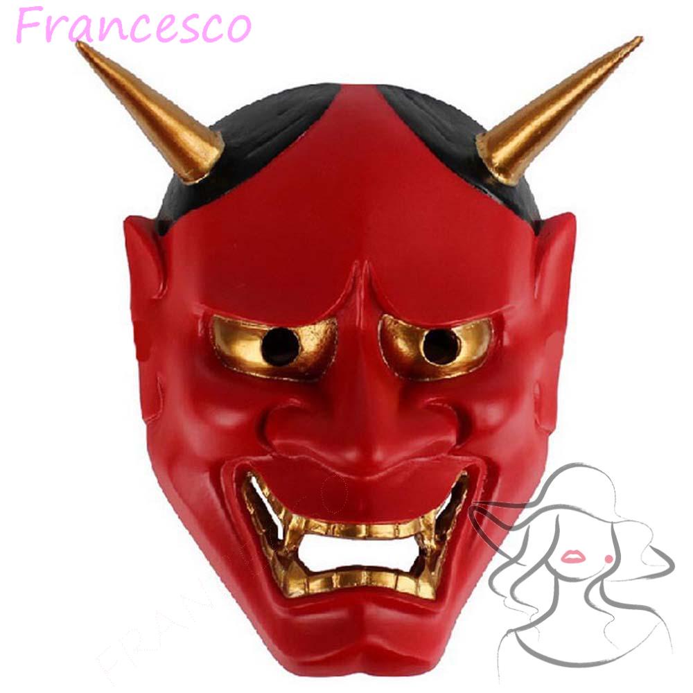 FRANCESCO Halloween Cosplay Mask Kabuki Kitsune Anime Mask Party Mask Props Naruto Buddhist Plastic 
