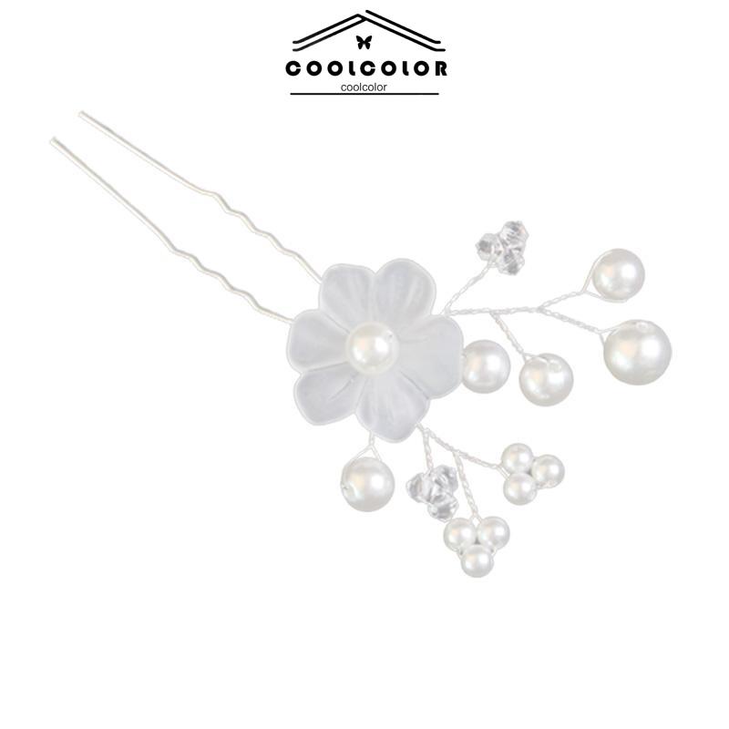 COD❤️Hairpin Hairpiece Aksesoris Hiasan Rambut Pesta Set Mutiara Bunga- cl