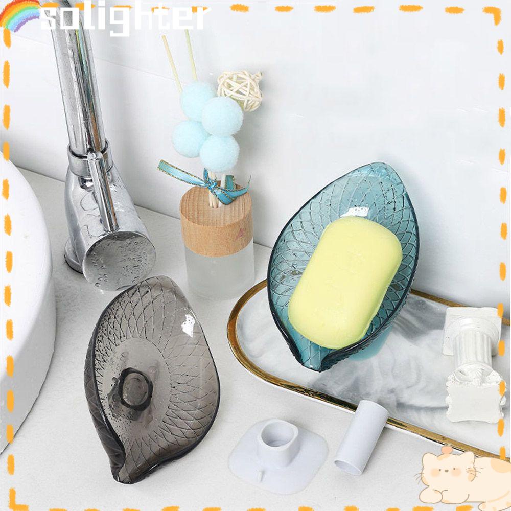 Solighter Sabun Piring Rumah &amp; Tamu Aksesori Kamar Mandi Suction Cup Sponge Holder