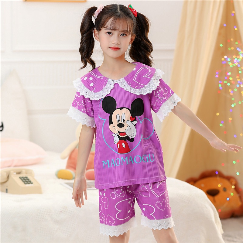 (NAF-NAP) Baju  Tidur Pendek HP Anak Perempuan Fashion Import 4-9TH