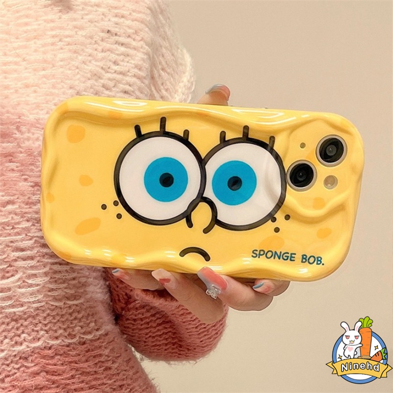 IPHONE Casing Kompatibel Untuk Iphone14 13 12 11 Pro Max X Xr Xs Max8 7 6 6s Plus SE Ins Kartun Lucu Spons Bayi Pie Bintang Besar Casing Ponsel Menebal Shockproof Soft Case Protection Cover