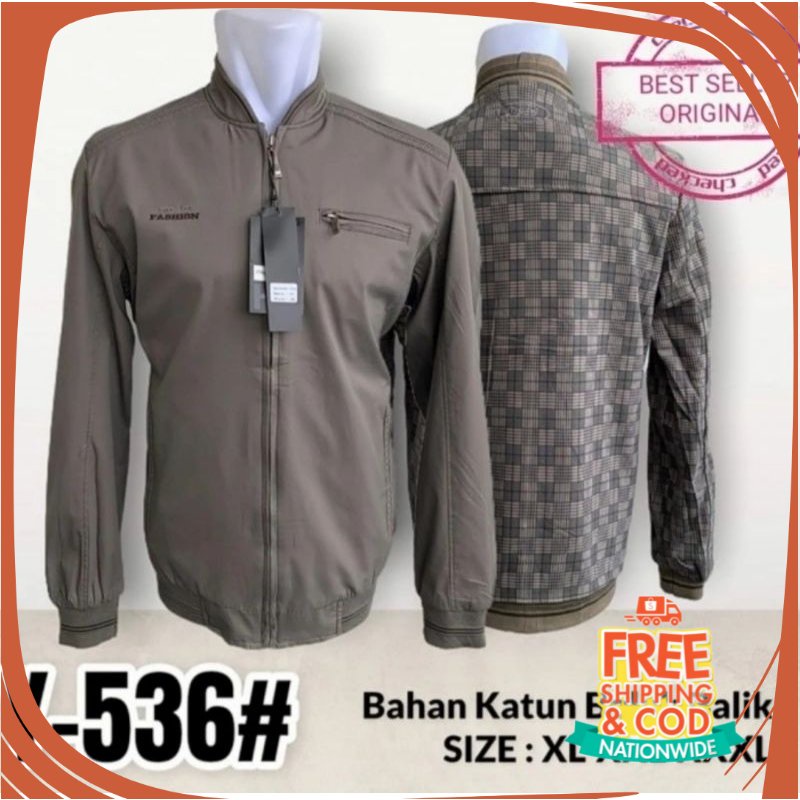 PROMO JAKET BARU TREN SEMI PARKA/ jaket bomber katun DHT bolak balik import