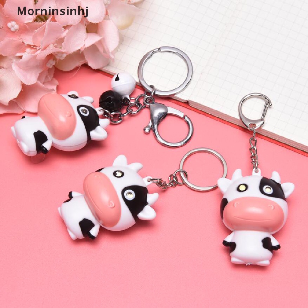 Mornin LED Cow Sapi Gantungan Kunci Senter Suara Obor Mini Mainan Anak Animal Key Ring id