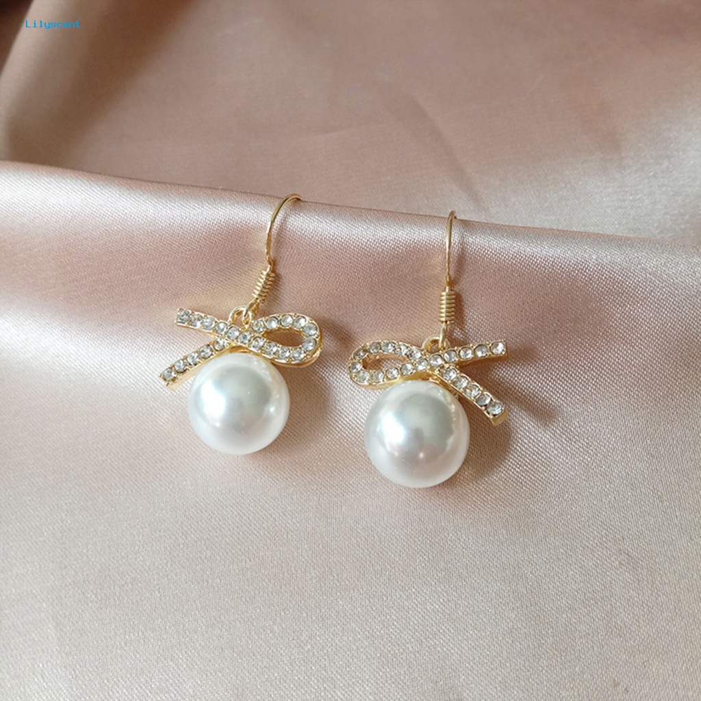 Lilyscent Fashion Wanita Berlian Imitasi Hias Ikatan Simpul Telinga Stud Anting Pesta Perhiasan Hadiah