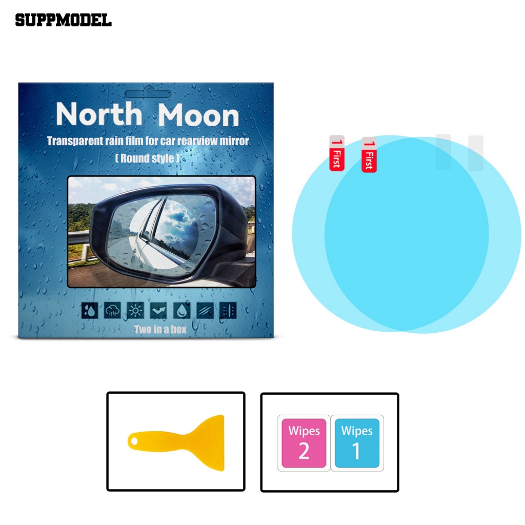 Suppmodel 1pasang Film Pelindung Spion Ringan Untuk Mobil Film Anti-Kabut Perekat Cermin Film Pelindung Anti-ultraviolet