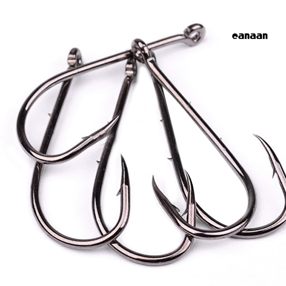 Cnn-100 Pcs Kail Pancing Jig Lingkaran Besar Belakang Kait Duri Fishook Baja Karbon Tinggi