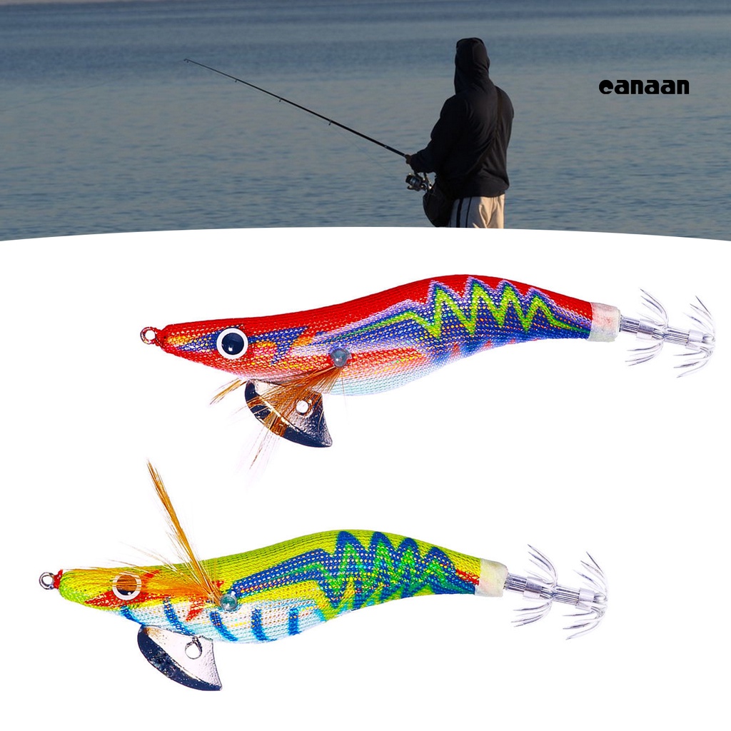 Cnn-squid Hook Umpan Desain Simulasi Kait Tajam Bercahaya Realistis Angling Glow-in-the-dark Kait Udang Kayu Memancing Luar Ruangan