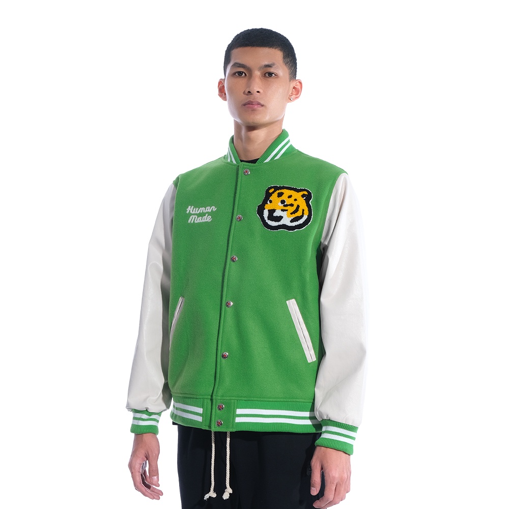 Human Made Hot Dog Tiger Varsity Jacket Green