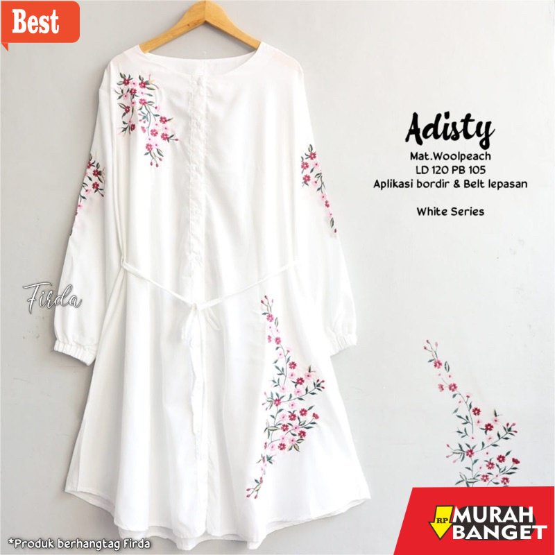 Tunik jumbo terbaru untuk wanita- Tunik bordir jumbo mewah wanita cantik kekinian terbaru putih. Tun