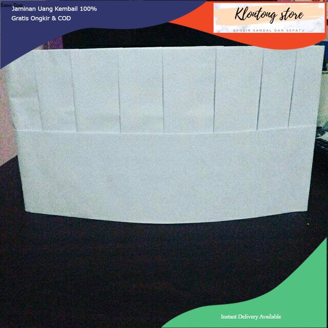 topi koki kertas pendek 15cm isi 10pcs / cook hat paper