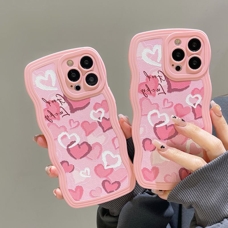 Pink Leopard Love Girl Woman Soft Case iP iPhone 7 8 Plus SE 2020 X XR XS Max 11 12 13 14 Pro Max FTD Wave Casing Apple