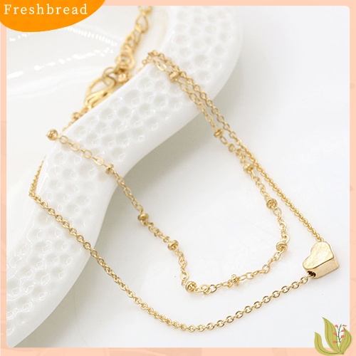 &lt; Freshbread &gt; Gelang Kaki Bentuk Cinta Hati Wanita Rantai Lapisan Ganda Sexy Foot Anklet