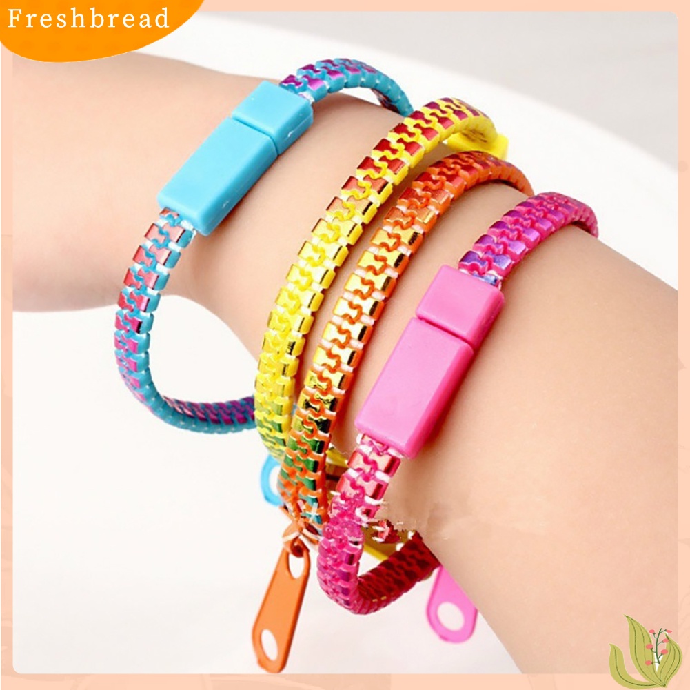 &lt; Freshbread &gt; Warna-Warni Ritsleting Gaya Gelang Pria Wanita Mahasiswa Perhiasan Rantai Tangan Kreatif