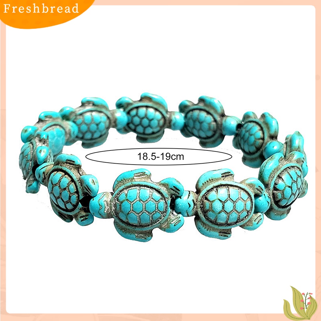 &lt; Freshbread &gt; Hadiah Gelang Unisex Bentuk Hewan Hidup Faux Turquoise Sea Turtles Hawaiian Bracelet Ramah Lingkungan