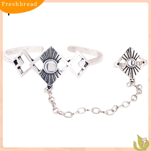 &lt; Freshbread &gt; Gaya Vintage Wanita Gelang Rantai Bangle Slave Finger Ring Hand Harness