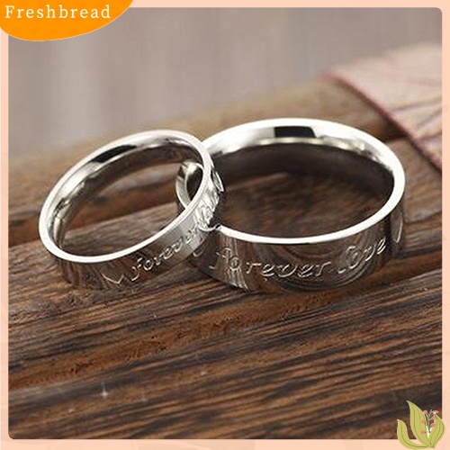 &lt; Freshbread &gt; Perhiasan Fashion Unisex Selamanya Cinta Cetak Buku Jari Pasangan Cincin Pecinta Hadiah