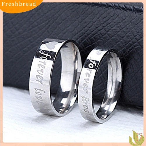 &lt; Freshbread &gt; Perhiasan Fashion Unisex Selamanya Cinta Cetak Buku Jari Pasangan Cincin Pecinta Hadiah