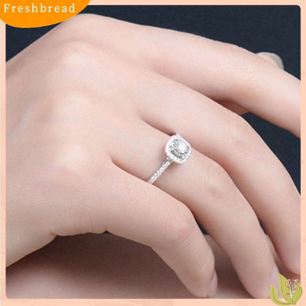 &lt; Freshbread &gt; Fashion Lady Cubic Zirconia Bertatahkan Jari Cincin Pernikahan Pertunangan Perhiasan Hadiah